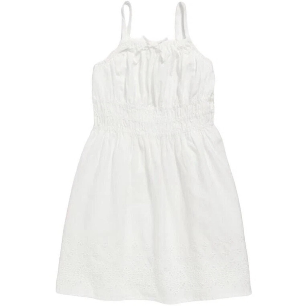 Old Navy Sleeveless Tie-Front Cutwork Dress White Size 3T